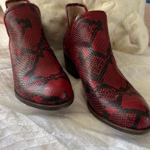 Red Snakeskin Boot from Lucky Brand 🌺🌺
